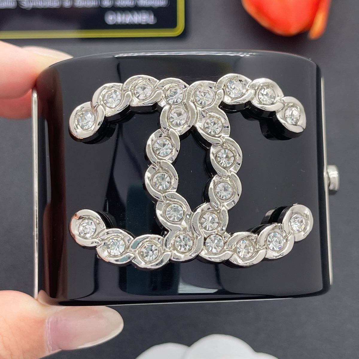 Chanel style acrylic resin bracelets - product photo 1