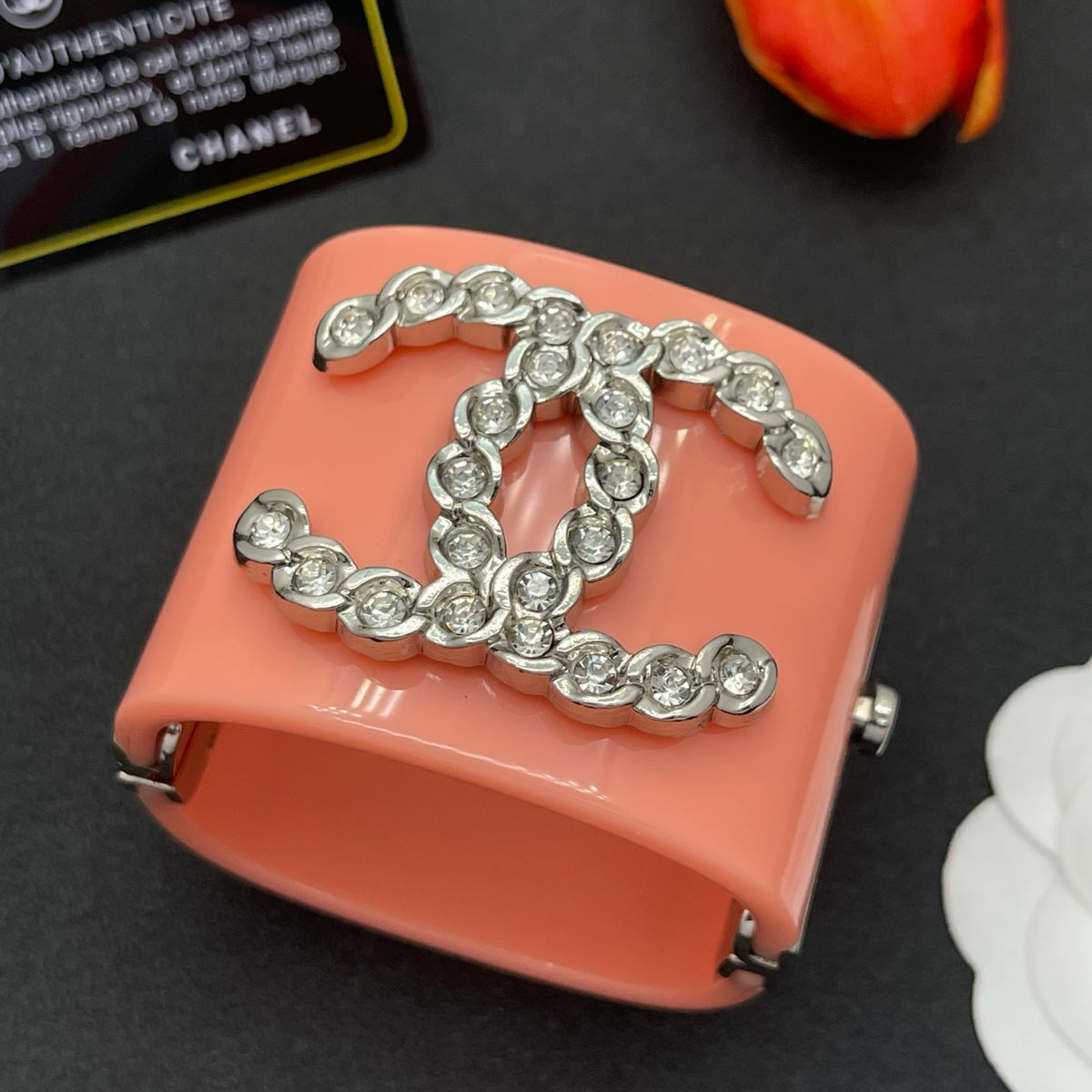 Chanel style acrylic resin bracelets - product photo 3