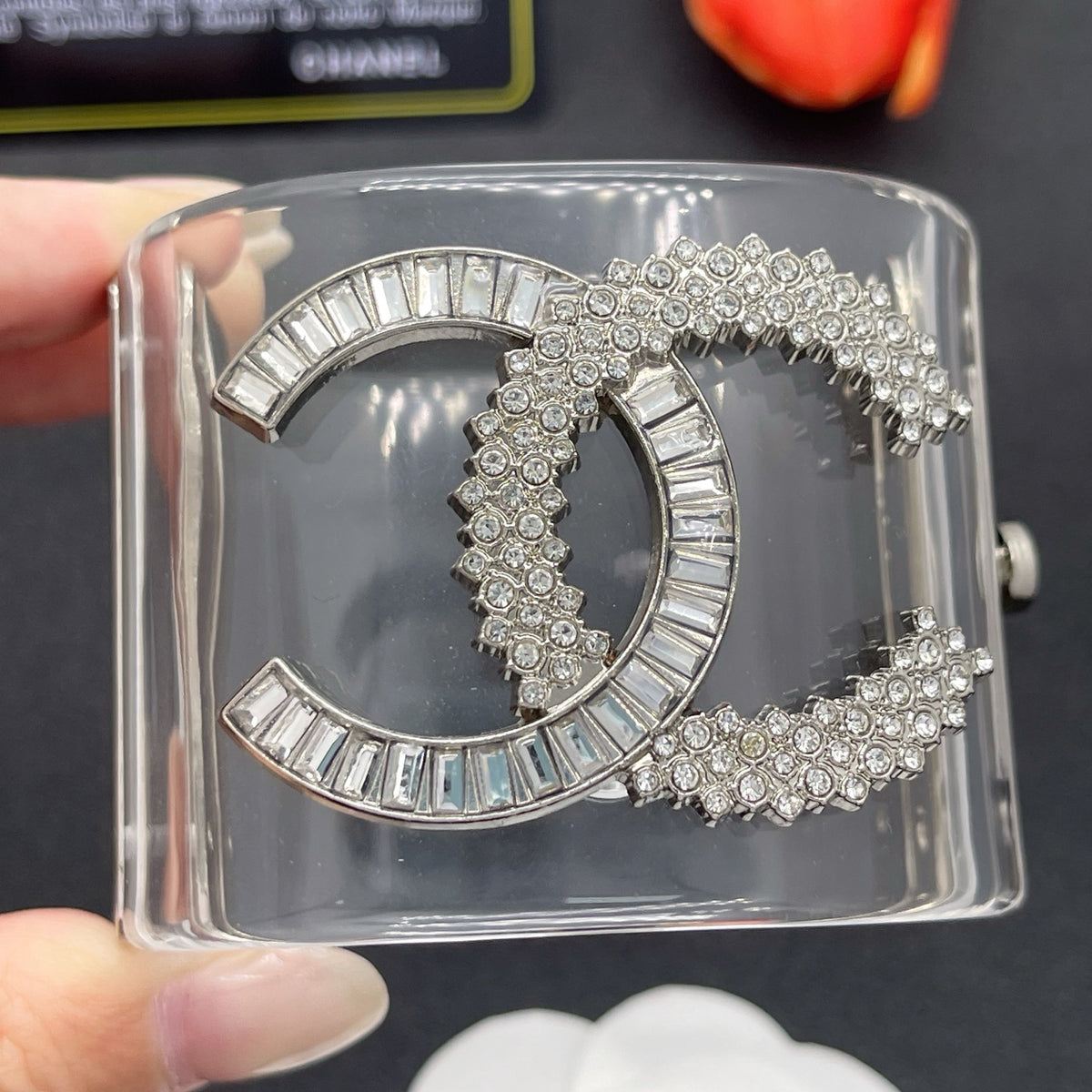 Chanel style acrylic resin bracelets - product photo 1