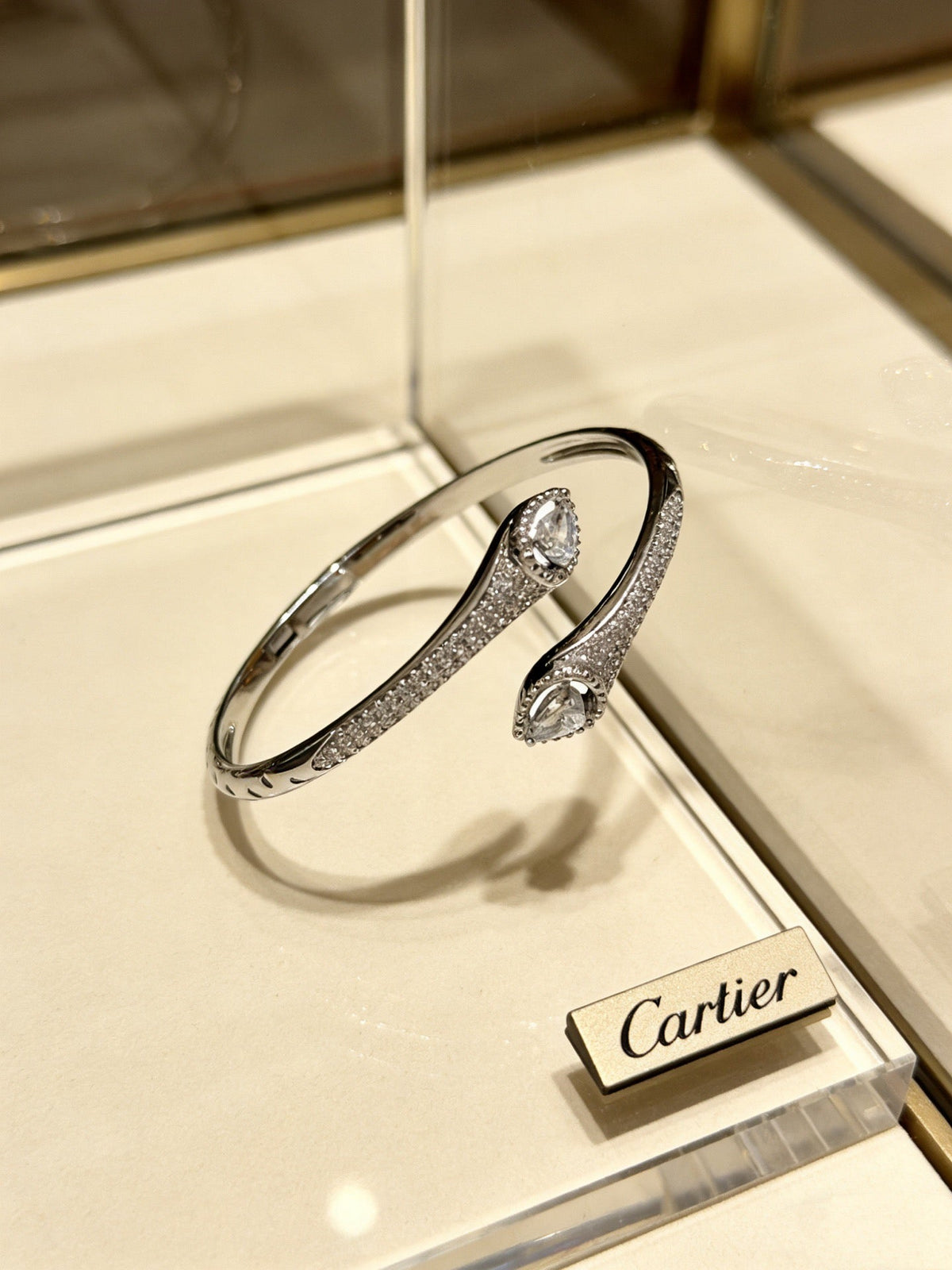 Cartier Style 179 gold-tone signature motif bracelet view 4