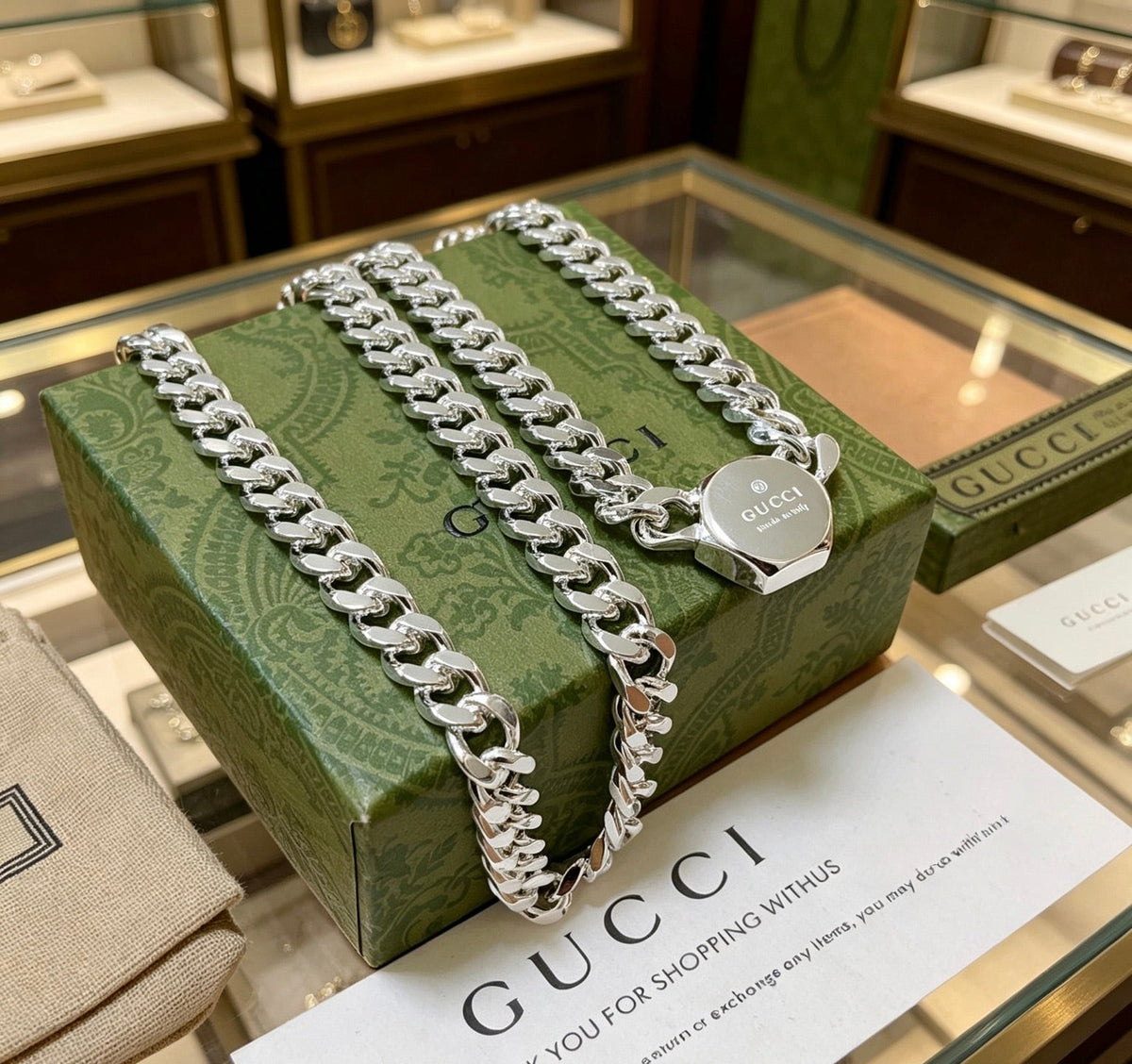 Gucci Anger Forest Chain Distressed Necklace – Style 103 - image 2