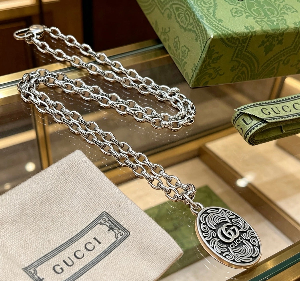 Gucci Anger Forest Chain Distressed Necklace – Style 102 - image 5