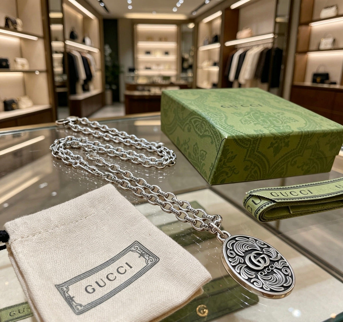 Gucci Anger Forest Chain Distressed Necklace – Style 102 - image 7