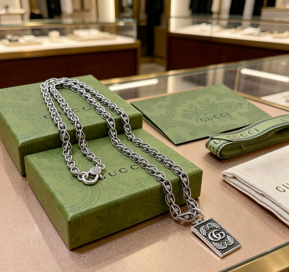 Gucci Anger Forest Chain Distressed Necklace – Style 100 - image 8