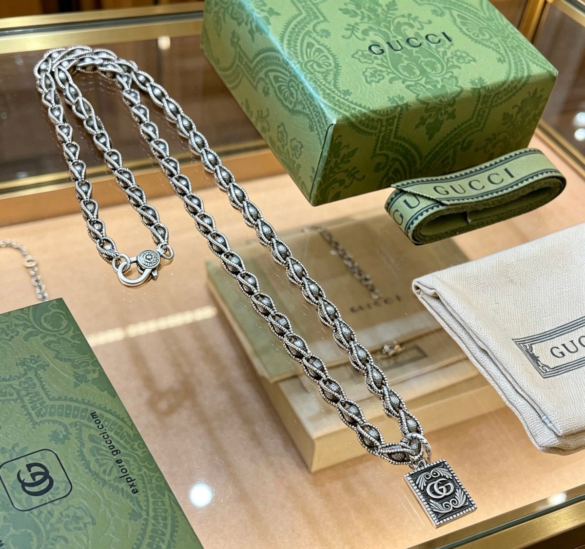 Gucci Anger Forest Chain Distressed Necklace – Style 100 - image 5