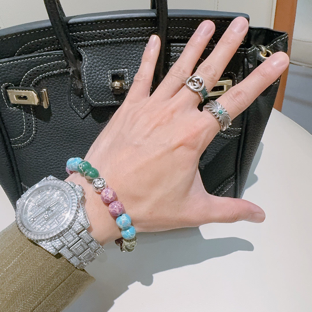 Gucci Anger Forest Serpentine Stone Agate Distressed Bracelet – Style 04 - image 3