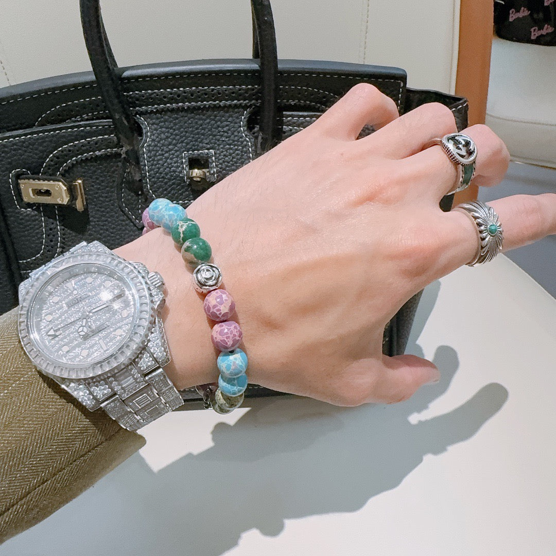 Gucci Anger Forest Serpentine Stone Agate Distressed Bracelet – Style 04 - image 4