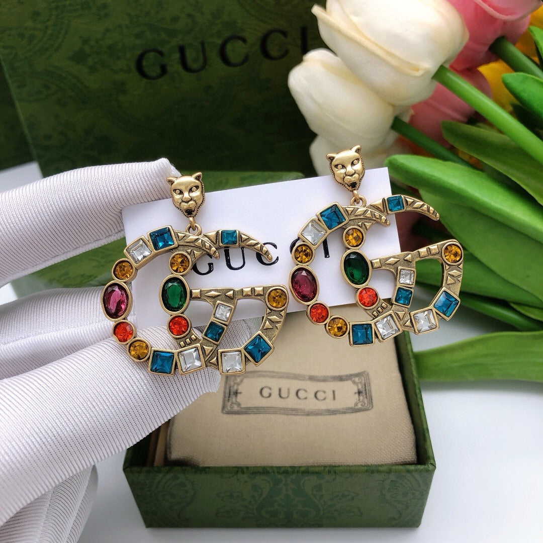 Gucci Double G Crystal Vintage-Inspired Stud Earrings – Style 05 - image 5
