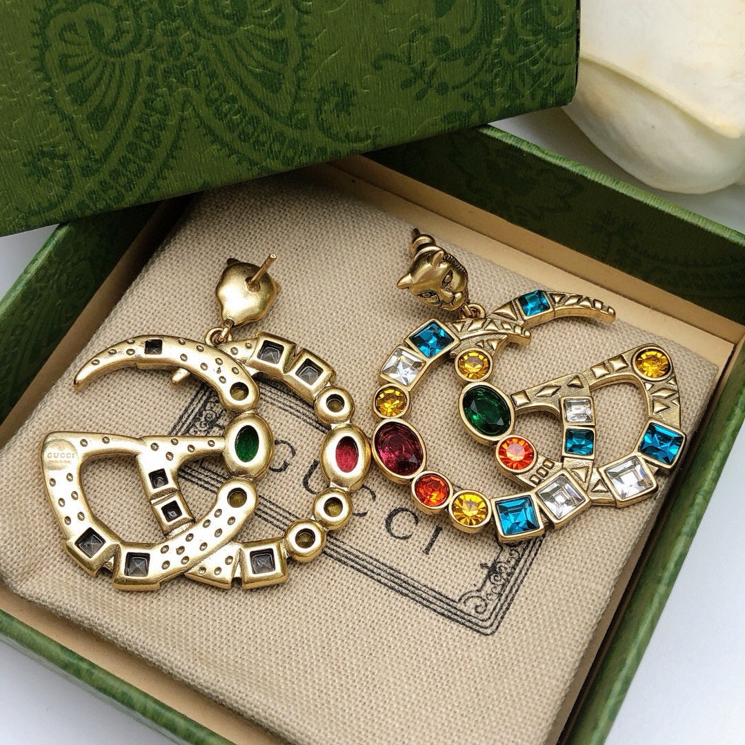 Gucci Double G Crystal Vintage-Inspired Stud Earrings – Style 05 - image 4