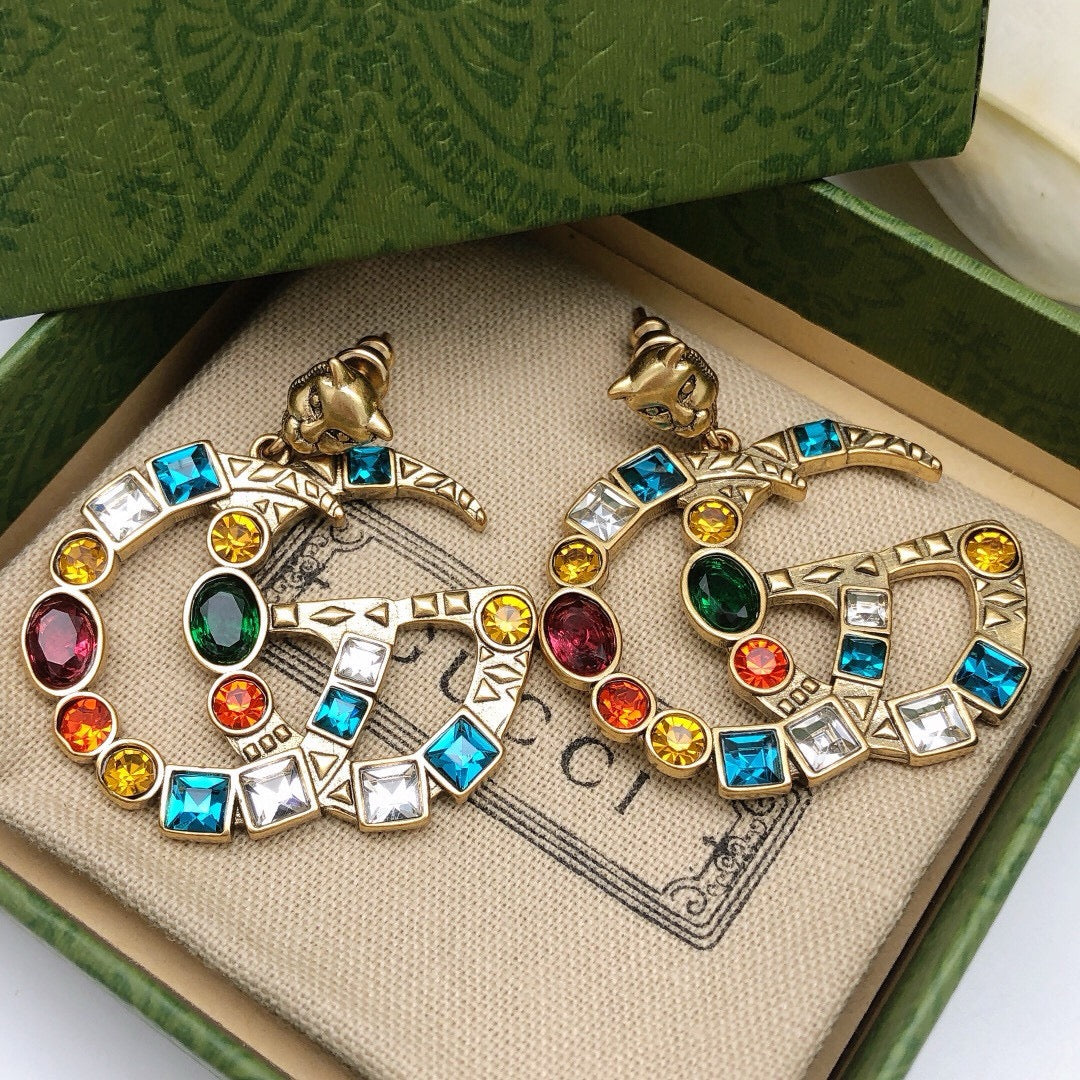 Gucci Double G Crystal Vintage-Inspired Stud Earrings - image 3