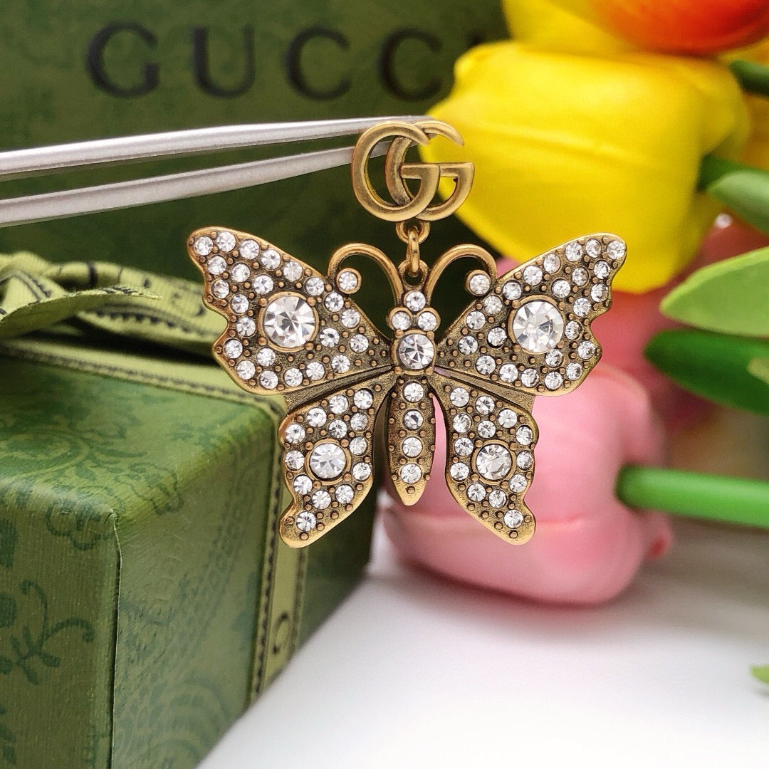 Gucci Butterfly Stud Earrings - image 6