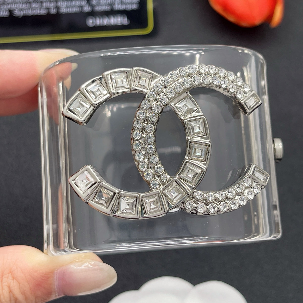 Chanel style acrylic resin bracelets - product photo 1