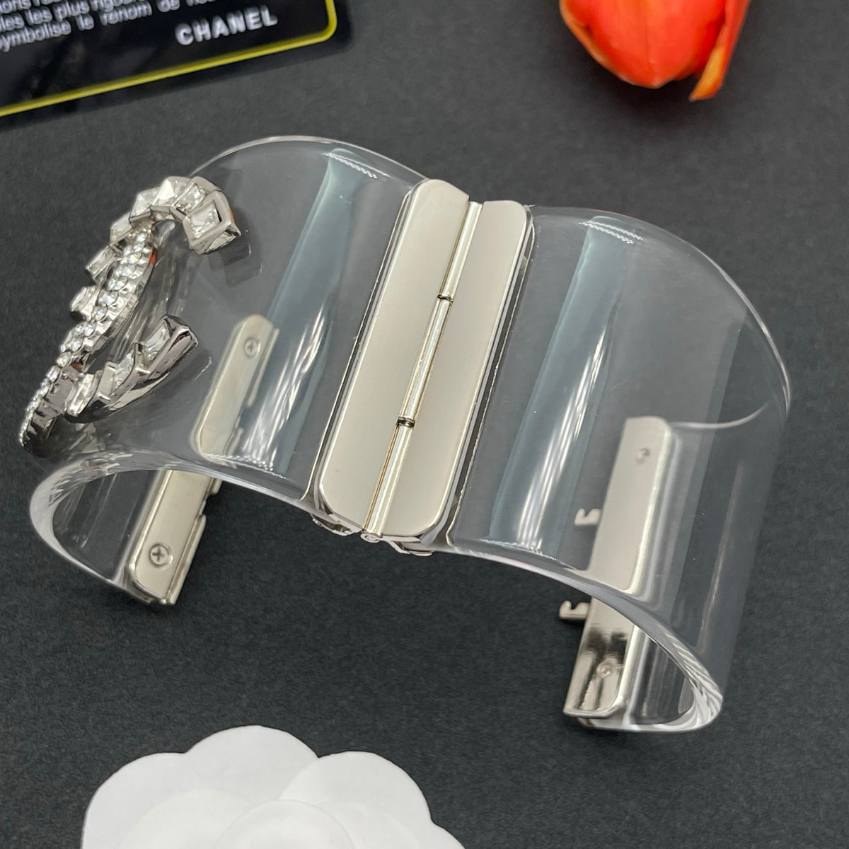 Chanel style acrylic resin bracelets - product photo 5
