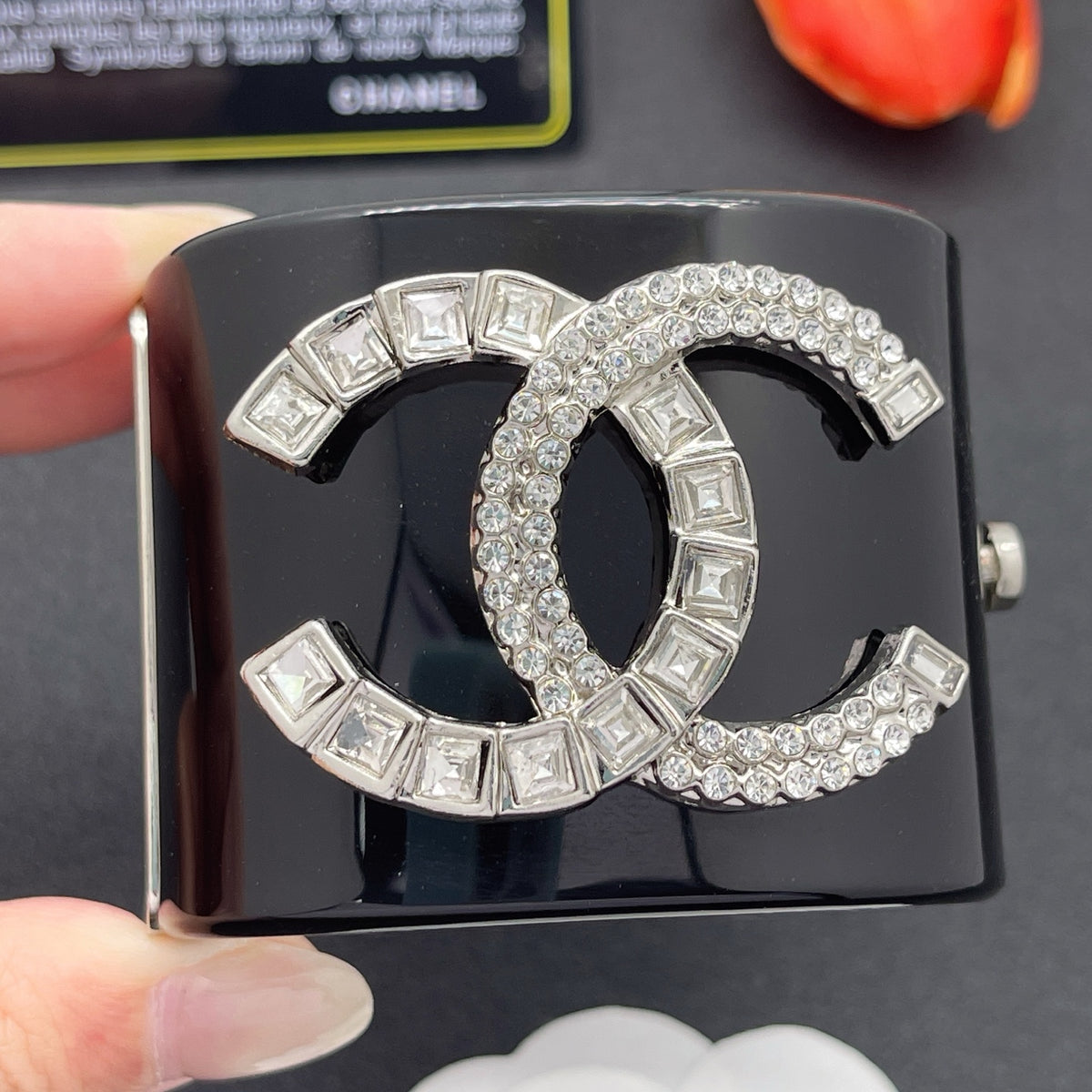 Chanel style acrylic resin bracelets - product photo 1