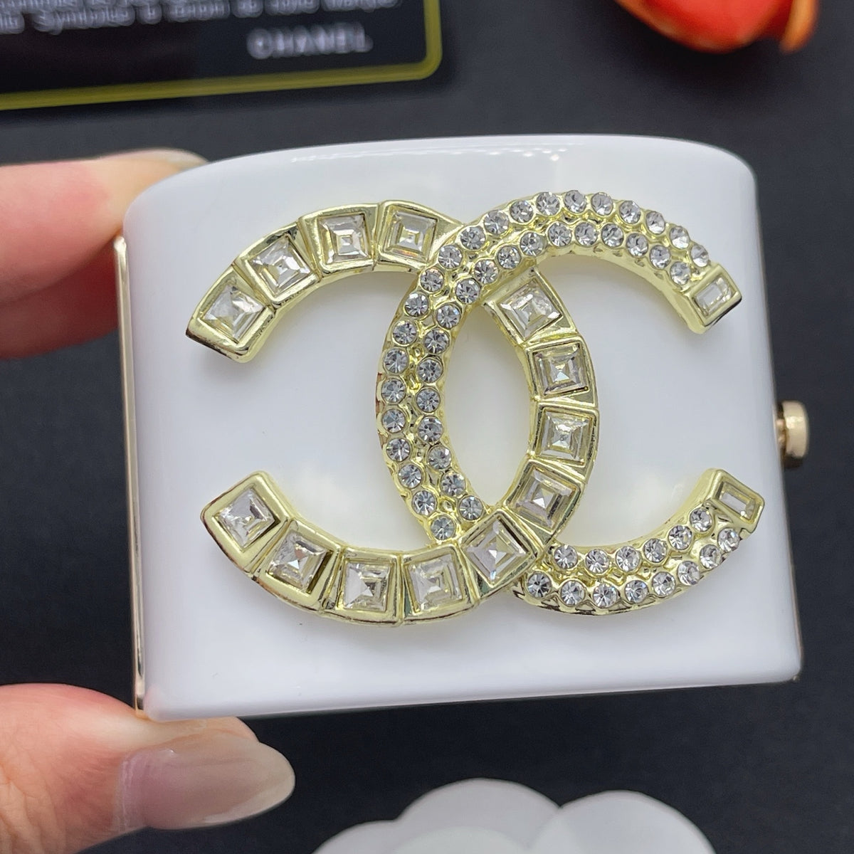 Chanel style acrylic resin bracelets - product photo 1
