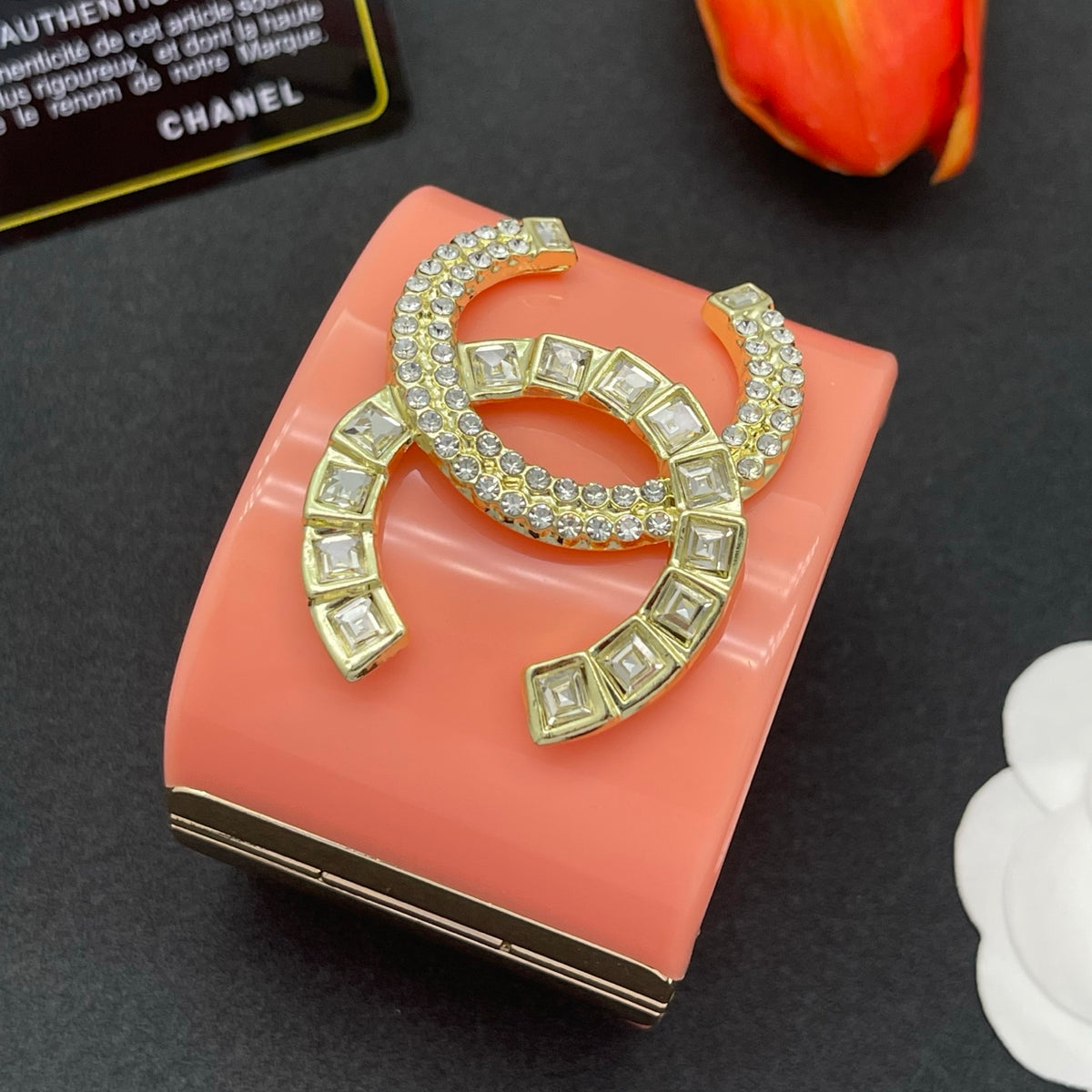 Chanel style acrylic resin bracelets - product photo 4