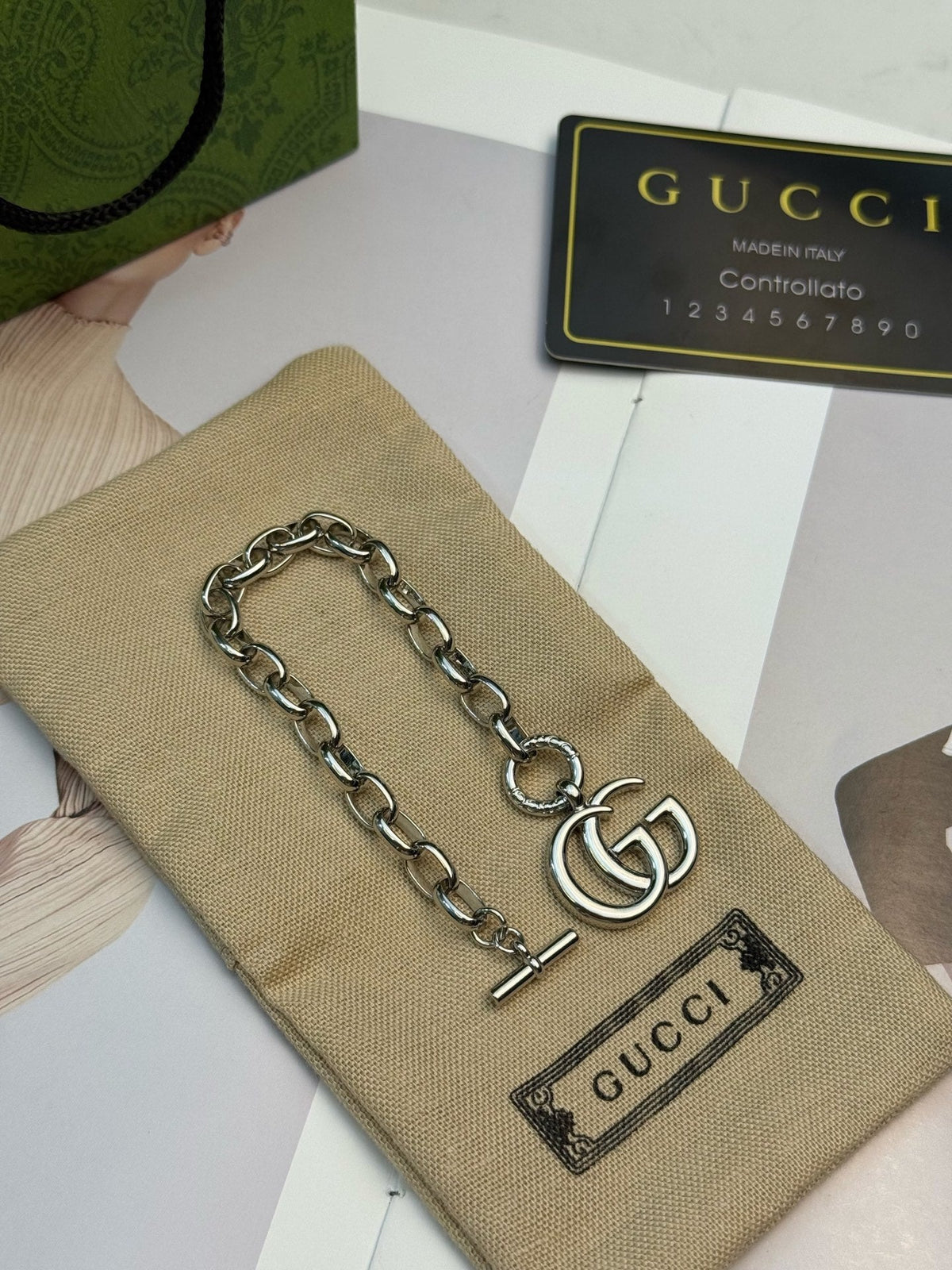 Gucci Double G Chain Vintage-Inspired Bracelet - image 4