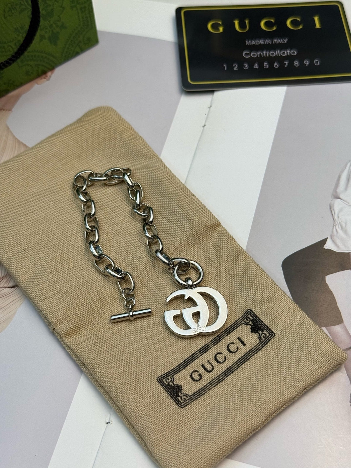 Gucci Double G Chain Vintage-Inspired Bracelet - image 7