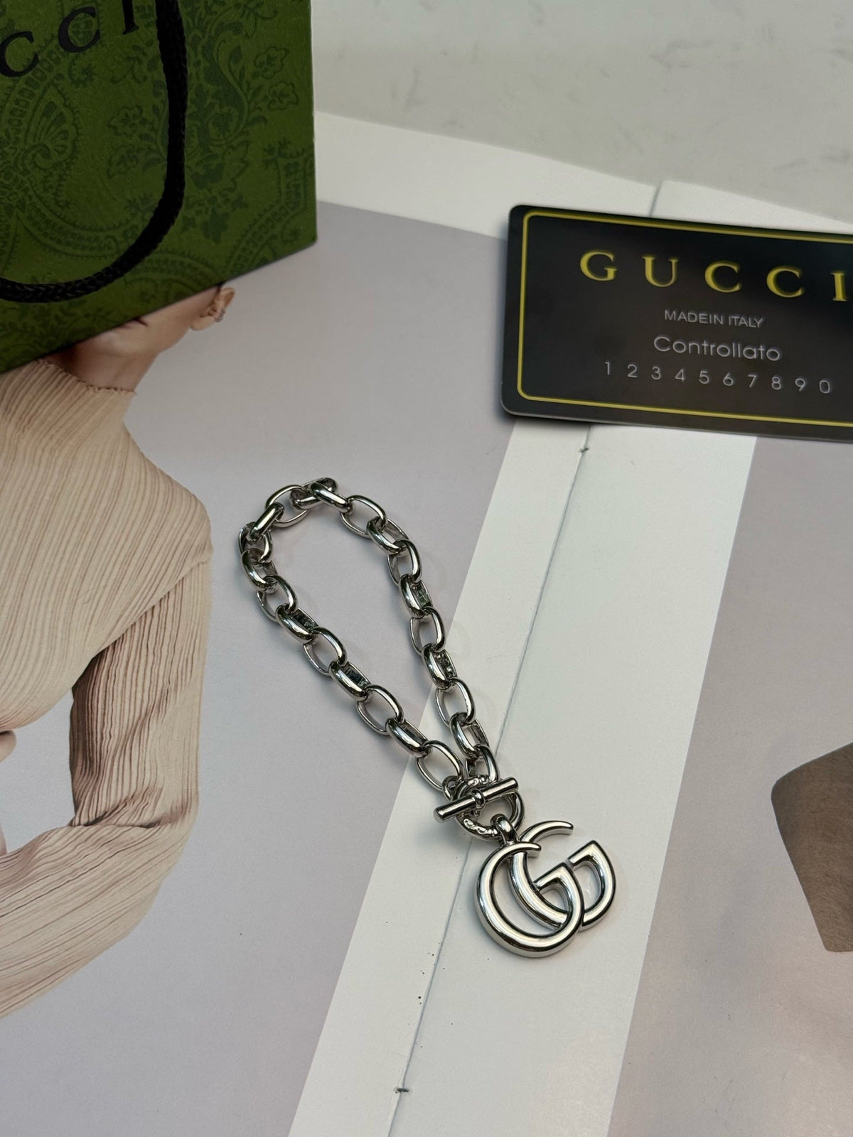 Gucci Double G Chain Vintage-Inspired Bracelet - image 6