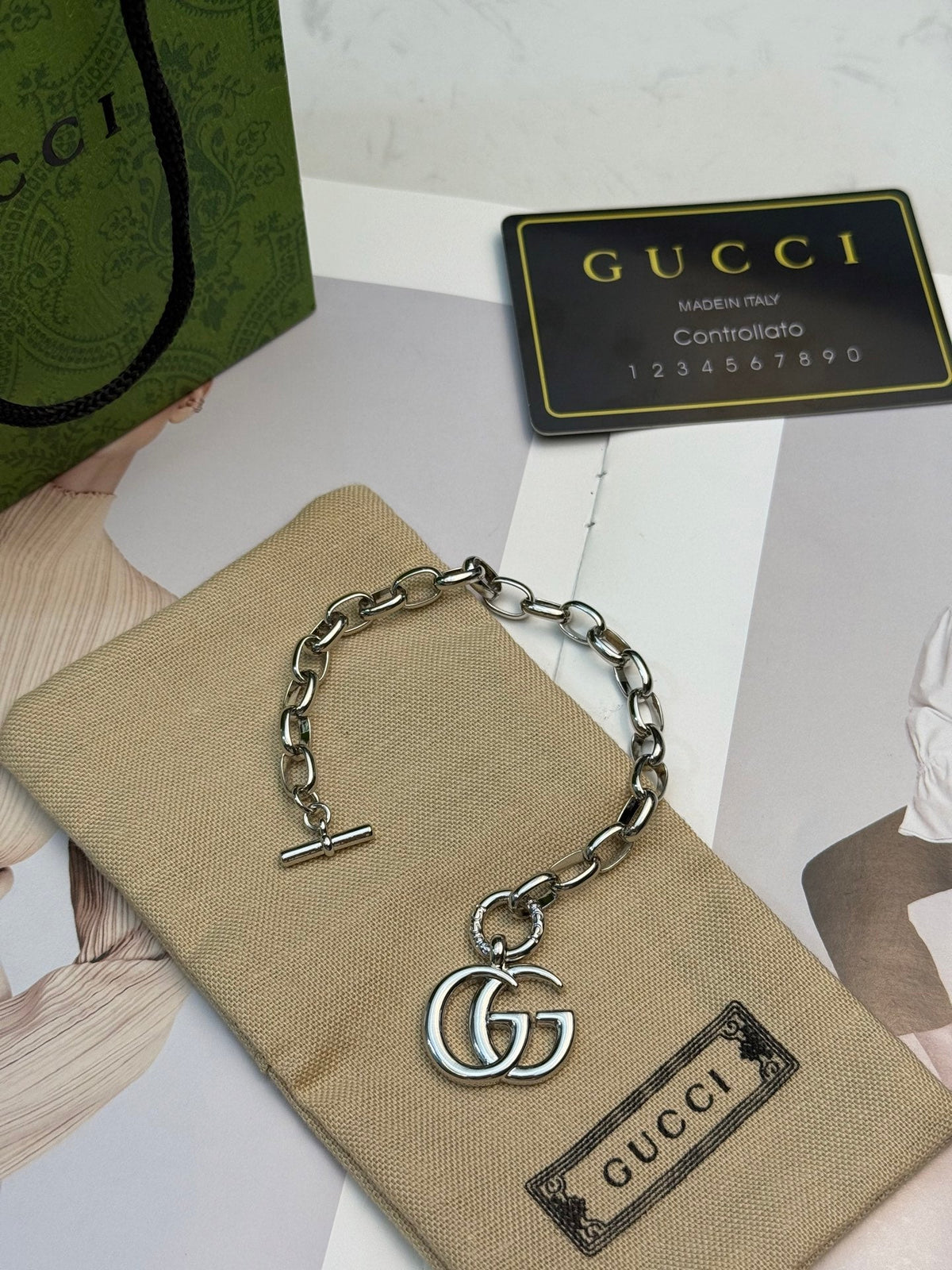 Gucci Double G Chain Vintage-Inspired Bracelet - image 2