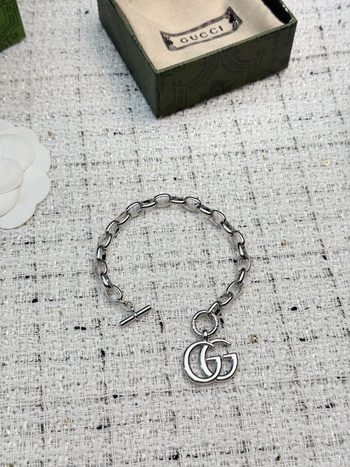 Gucci Double G Chain Vintage-Inspired Bracelet - image 5