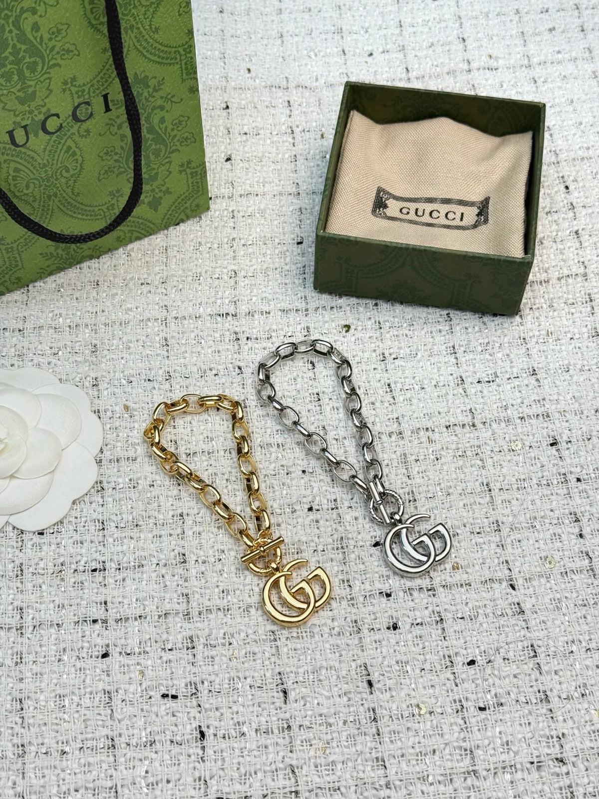 Gucci Double G Chain Vintage-Inspired Bracelet - image 8