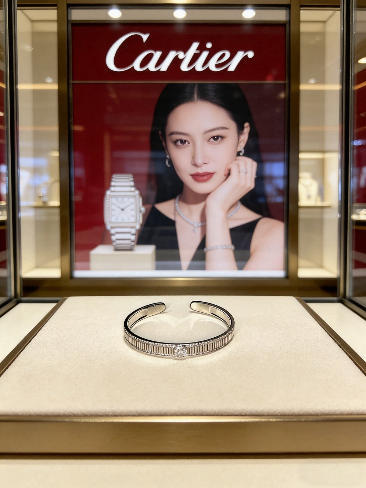 Cartier Style 205 gold-tone signature motif bracelet view 5
