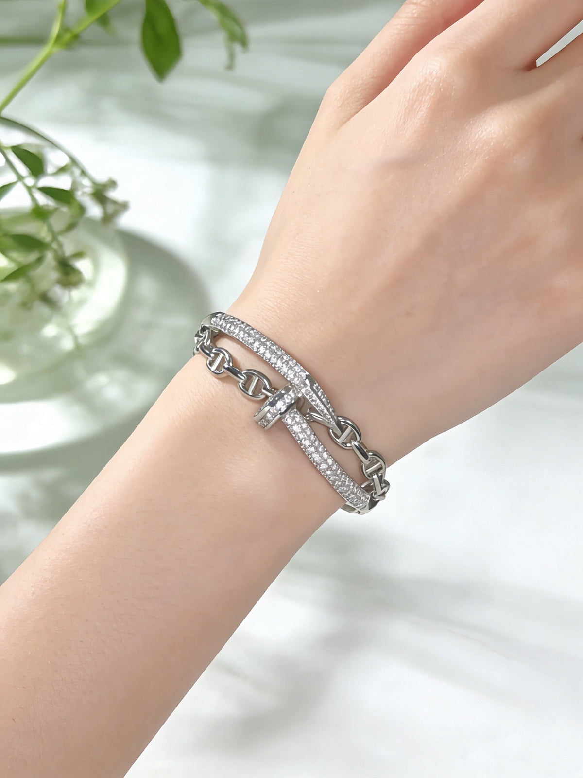 Cartier Style 204 gold-tone signature motif bracelet view 7