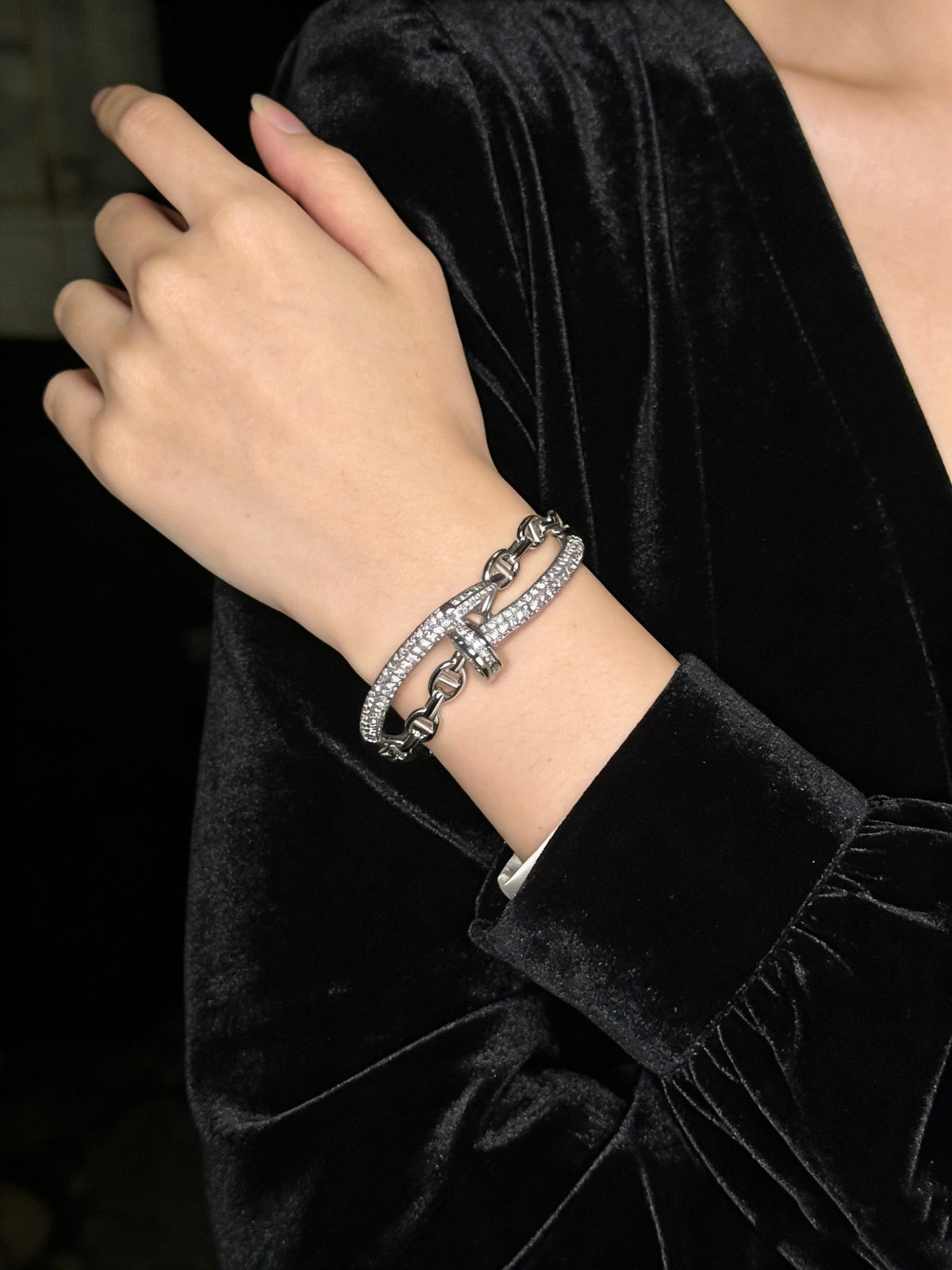 Cartier Style 204 gold-tone signature motif bracelet view 8