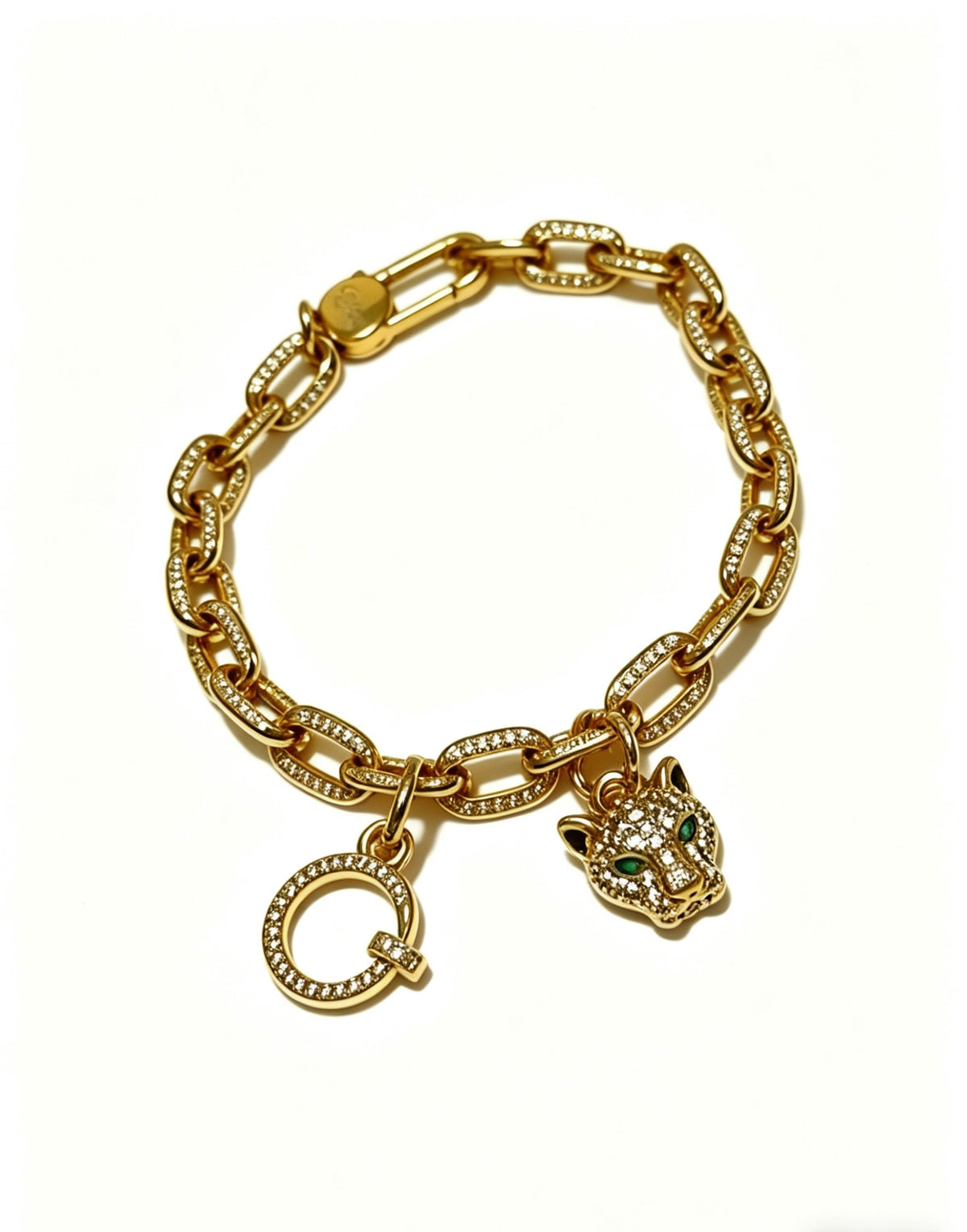 Cartier Style 199 gold-tone signature motif bracelet view 2