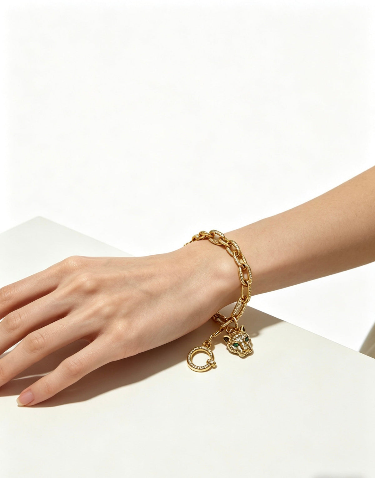 Cartier Style 199 gold-tone signature motif bracelet view 6