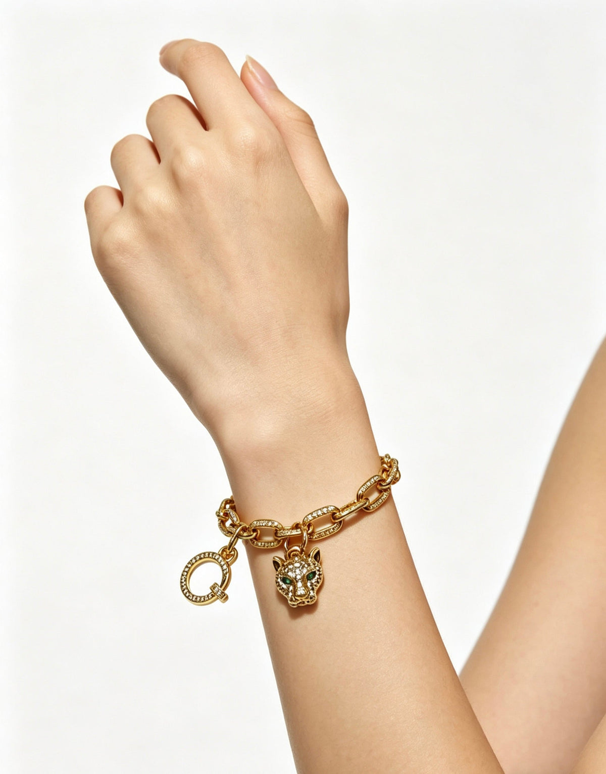 Cartier Style 199 gold-tone signature motif bracelet view 4