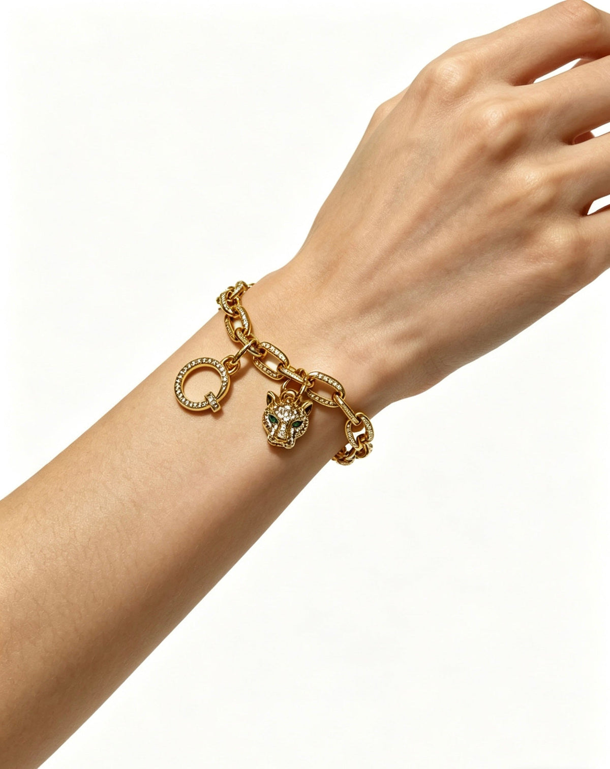 Cartier Style 199 gold-tone signature motif bracelet view 5