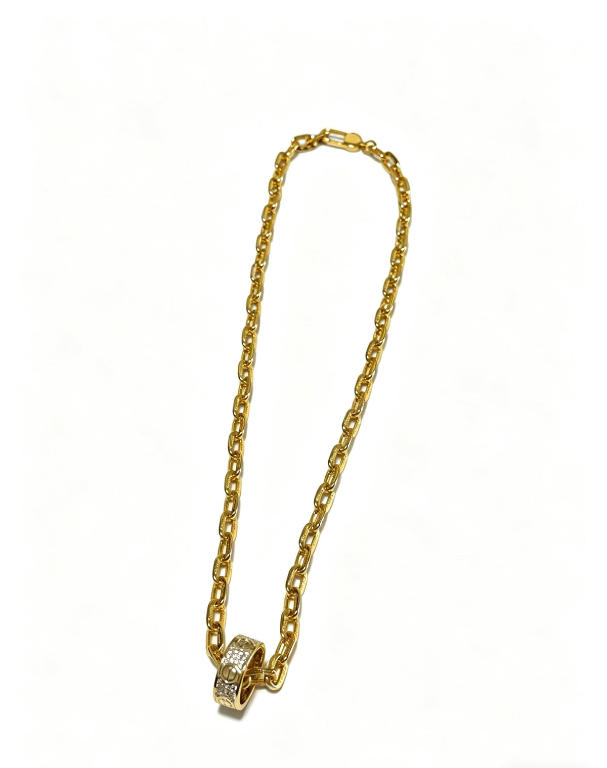 Cartier Style 198 gold-tone pendant necklace view 2