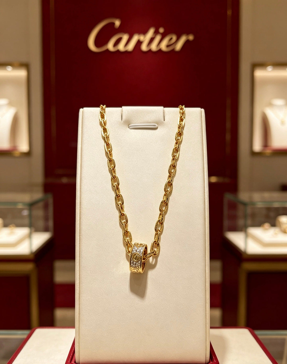 Cartier Style 198 gold-tone pendant necklace view 7
