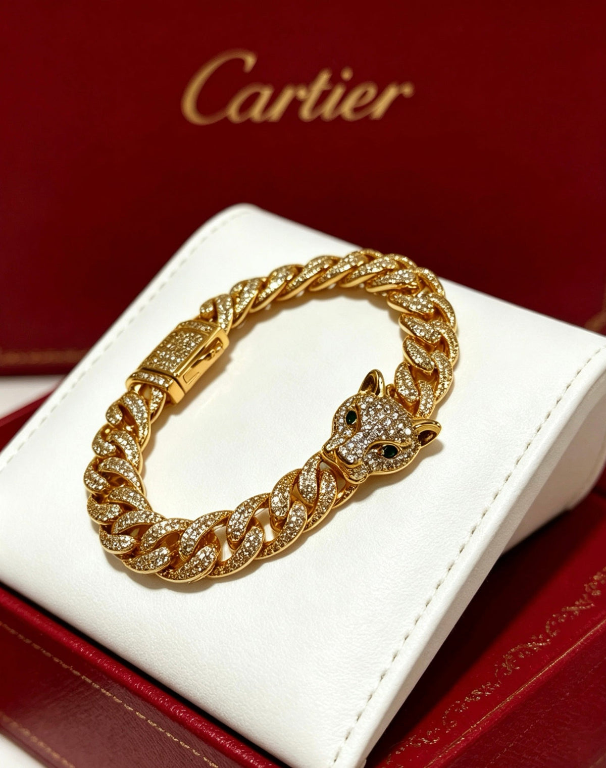 Cartier Style 197 gold-tone signature motif bracelet view 9