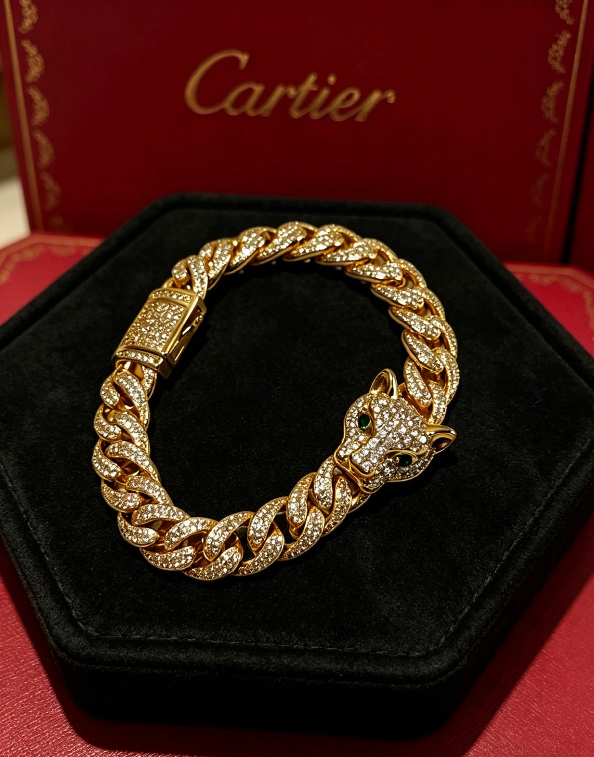 Cartier Style 197 gold-tone signature motif bracelet view 7
