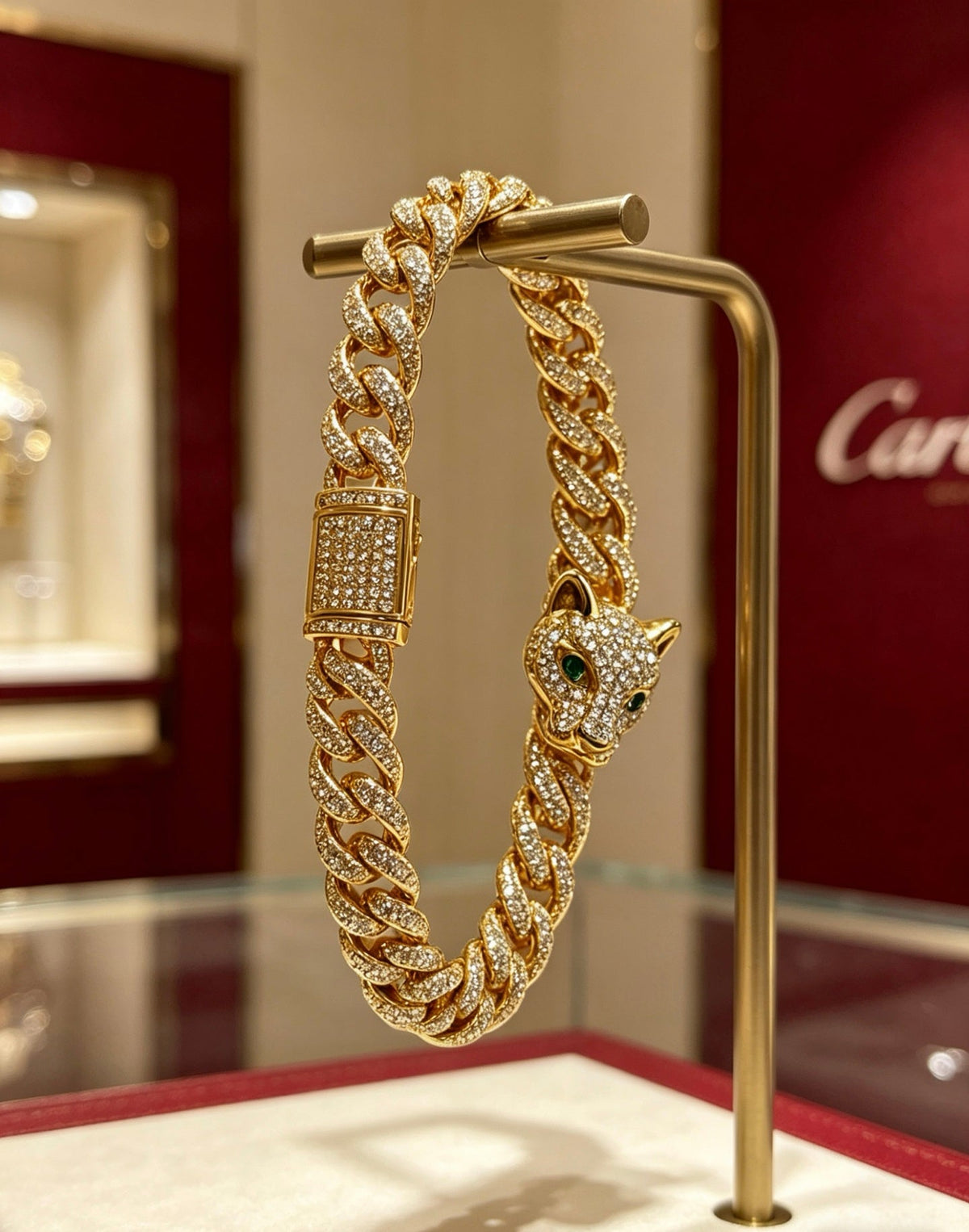Cartier Style 197 gold-tone signature motif bracelet view 8