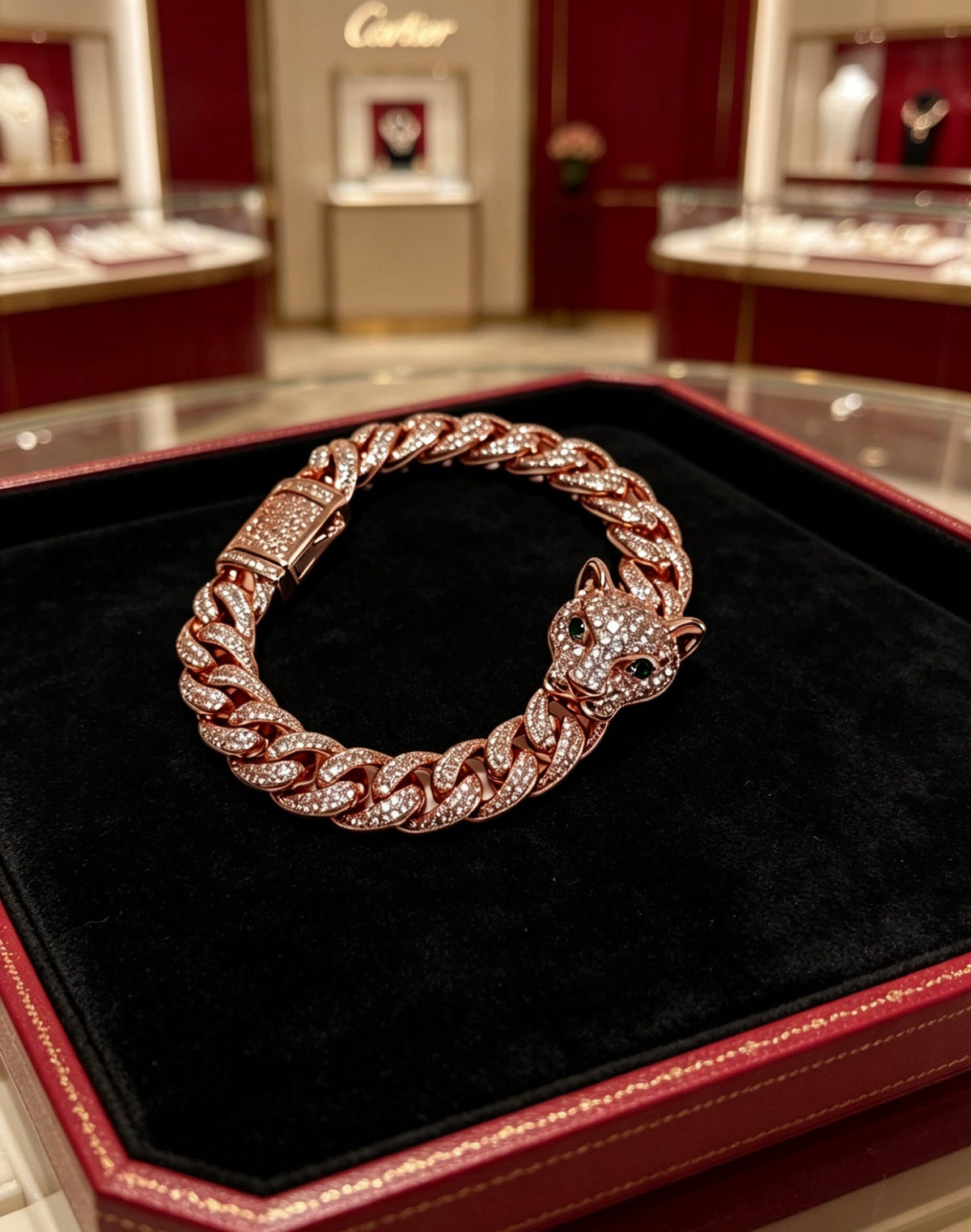 Cartier Style 196 gold-tone signature motif bracelet view 8
