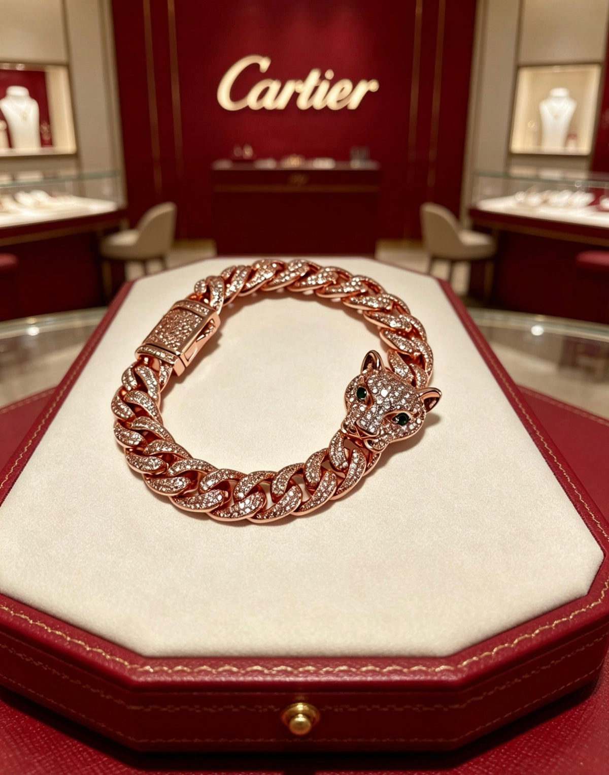 Cartier Style 196 gold-tone signature motif bracelet view 7