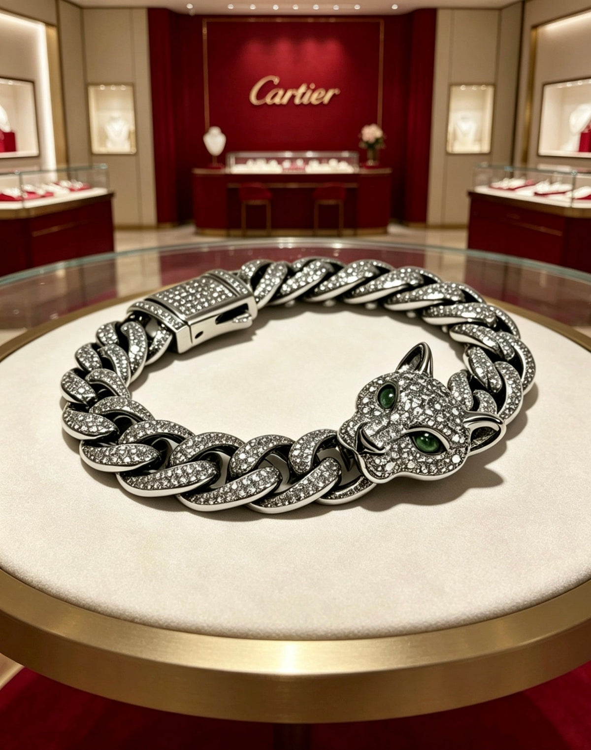 Cartier Style 195 gold-tone signature motif bracelet view 7