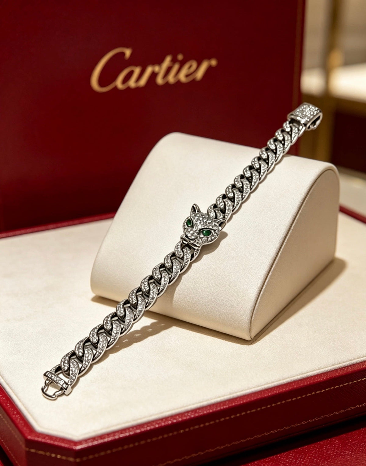 Cartier Style 195 gold-tone signature motif bracelet view 8