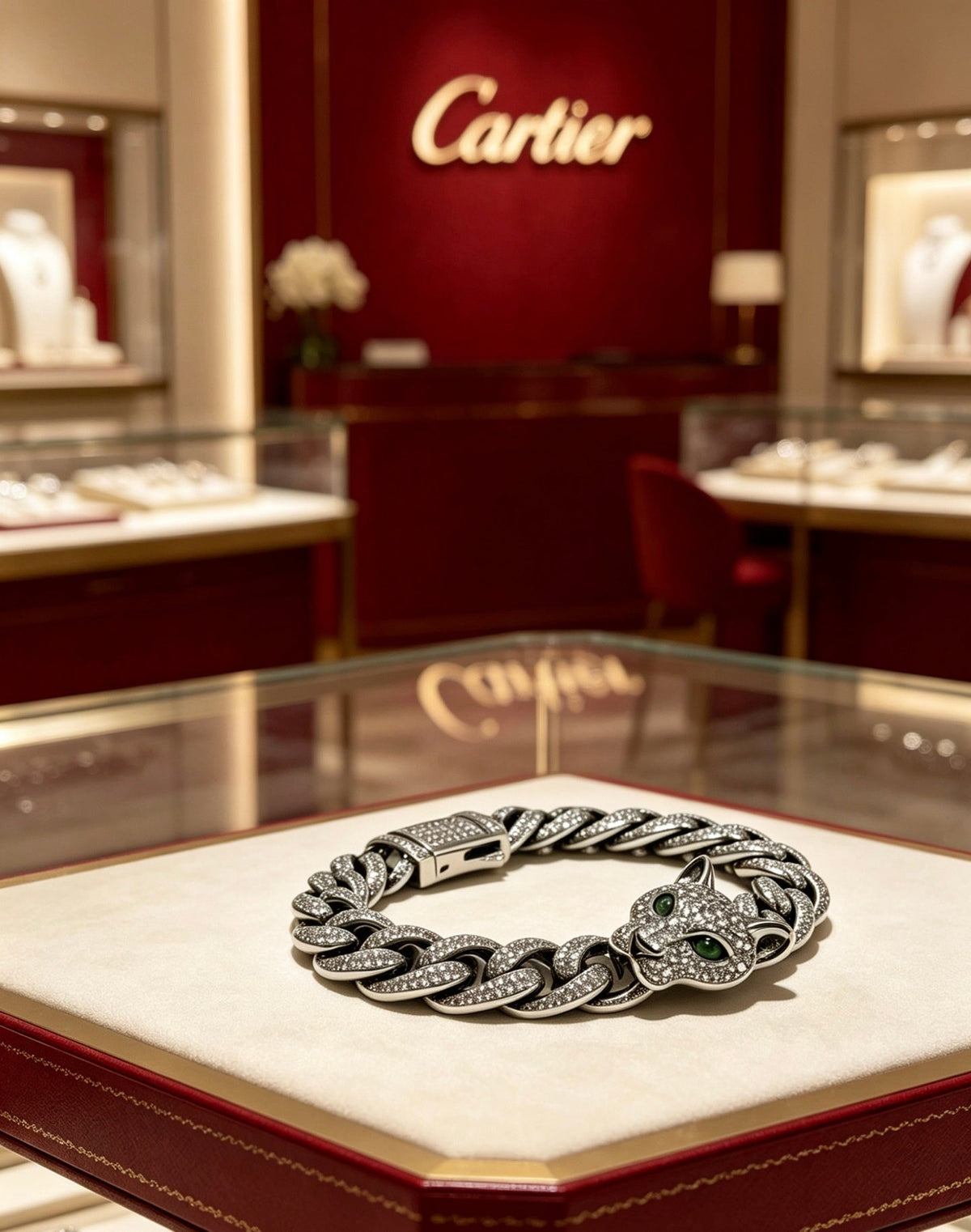 Cartier Style 195 gold-tone signature motif bracelet view 9