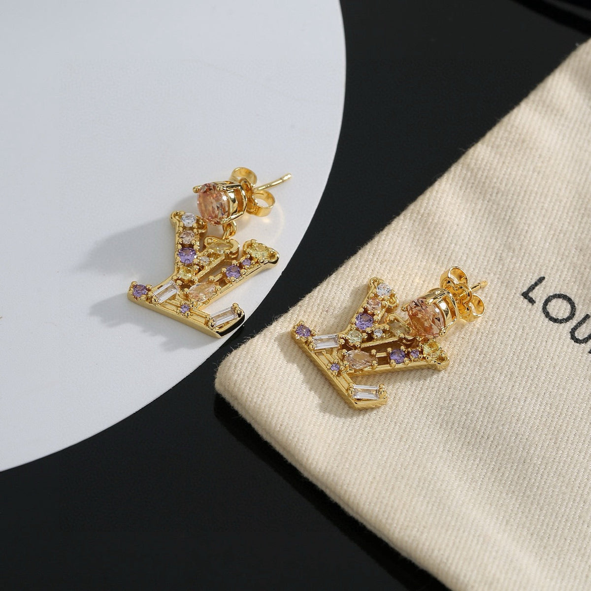 Louis Vuitton Twig Letter Stud Earrings – Style 28 - image 1