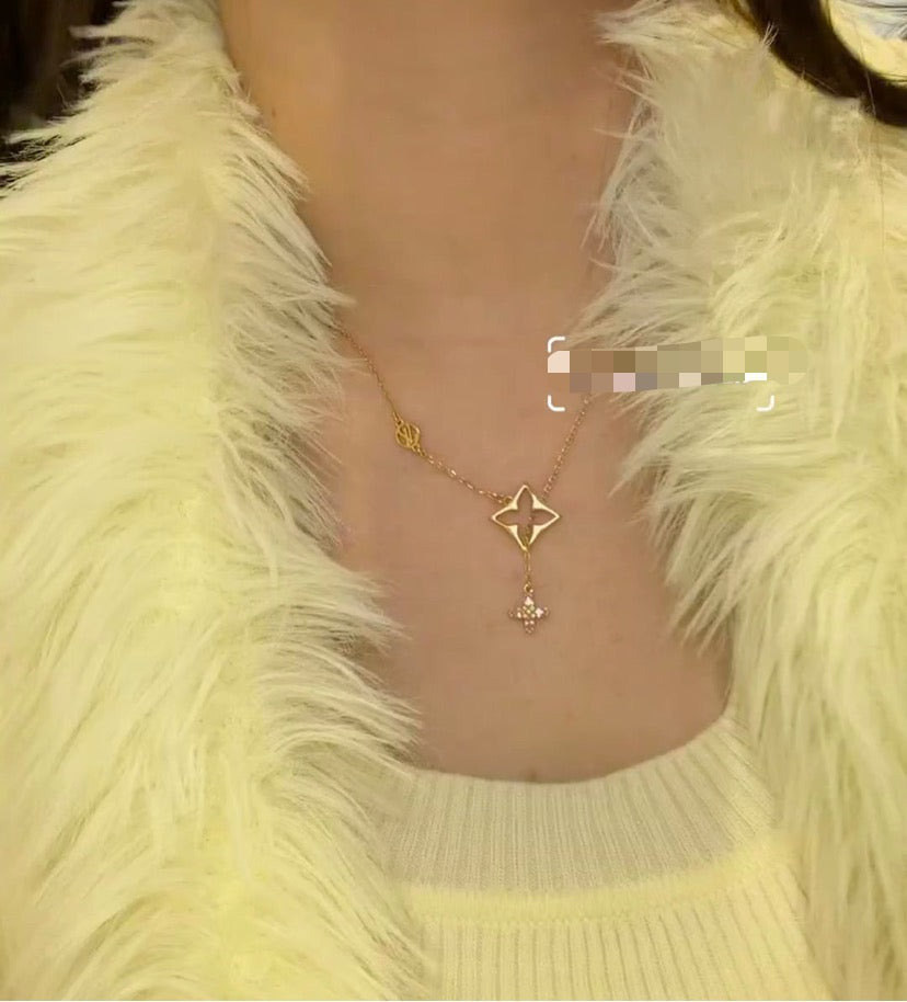 Louis Vuitton Clover Letter Crystal Necklace – Style 02 - image 4