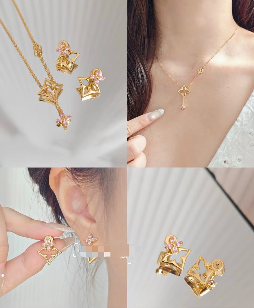 Louis Vuitton Clover Letter Crystal Necklace – Style 02 - image 6