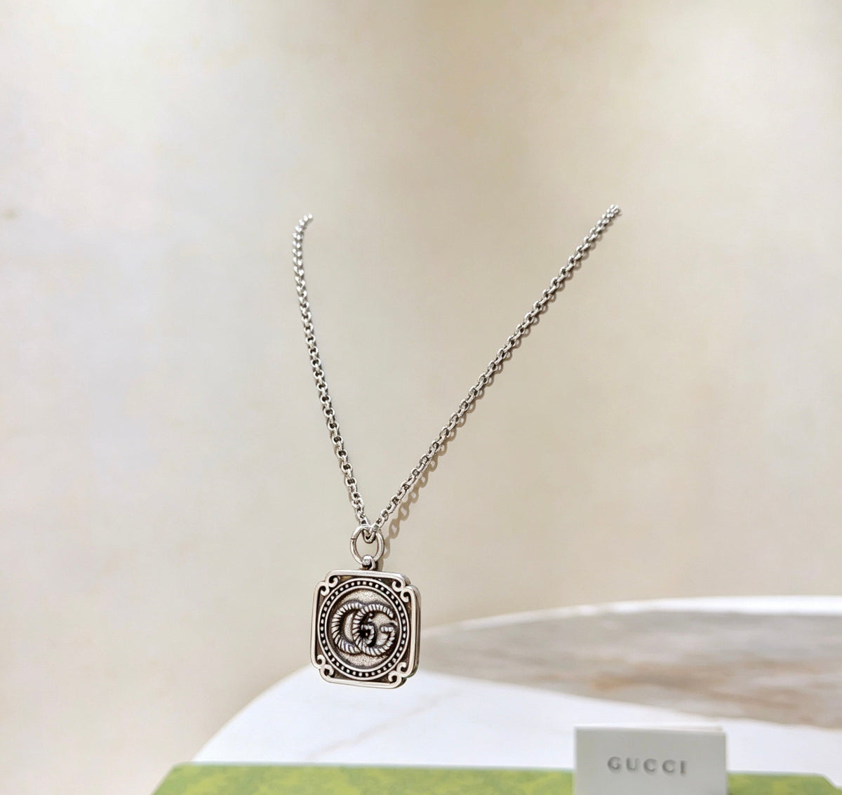 Gucci Anger Forest Chain Distressed Vintage Silver-Tone Necklace – Style 48 - image 4