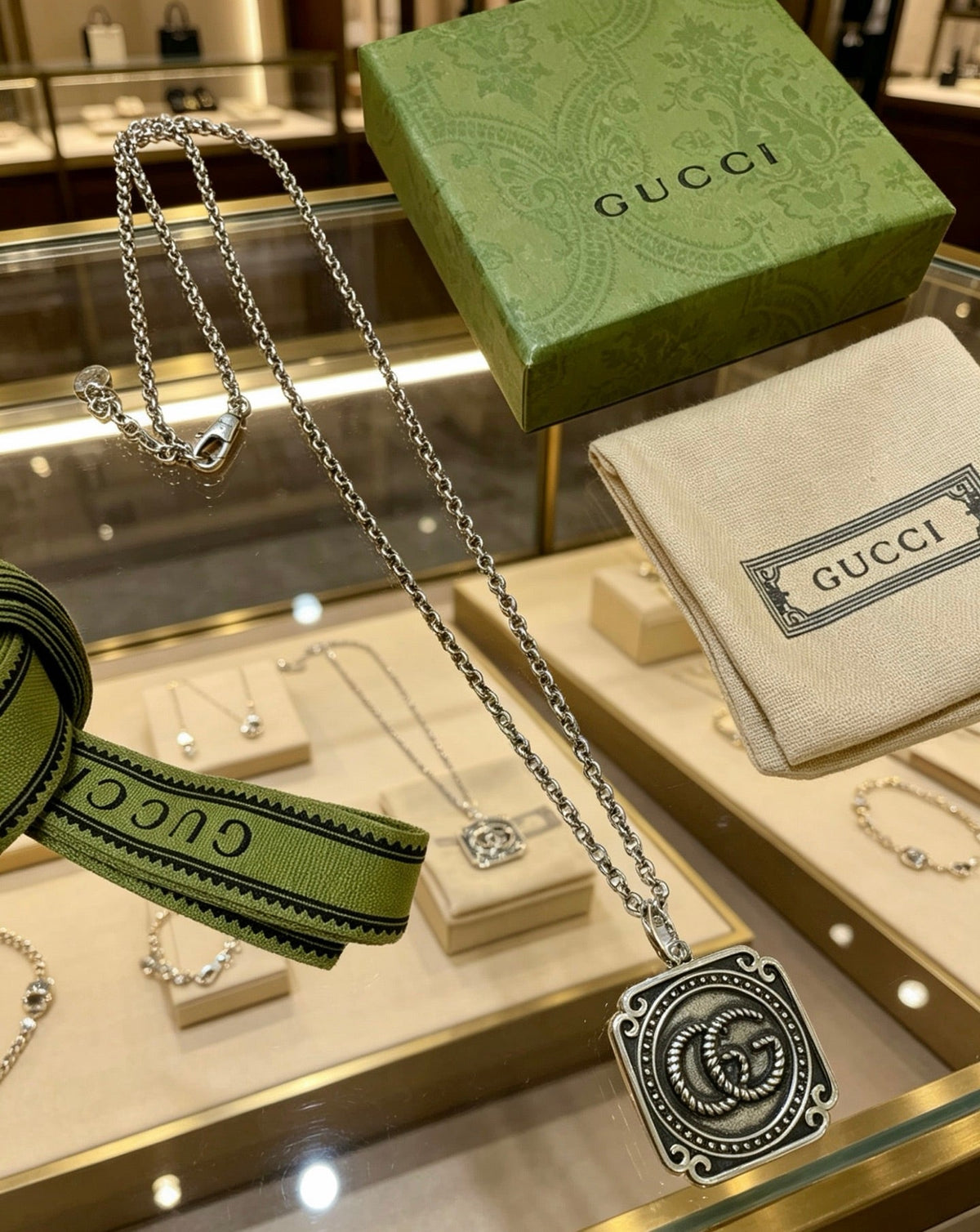 Gucci Anger Forest Chain Distressed Vintage Silver-Tone Necklace – Style 48 - image 8