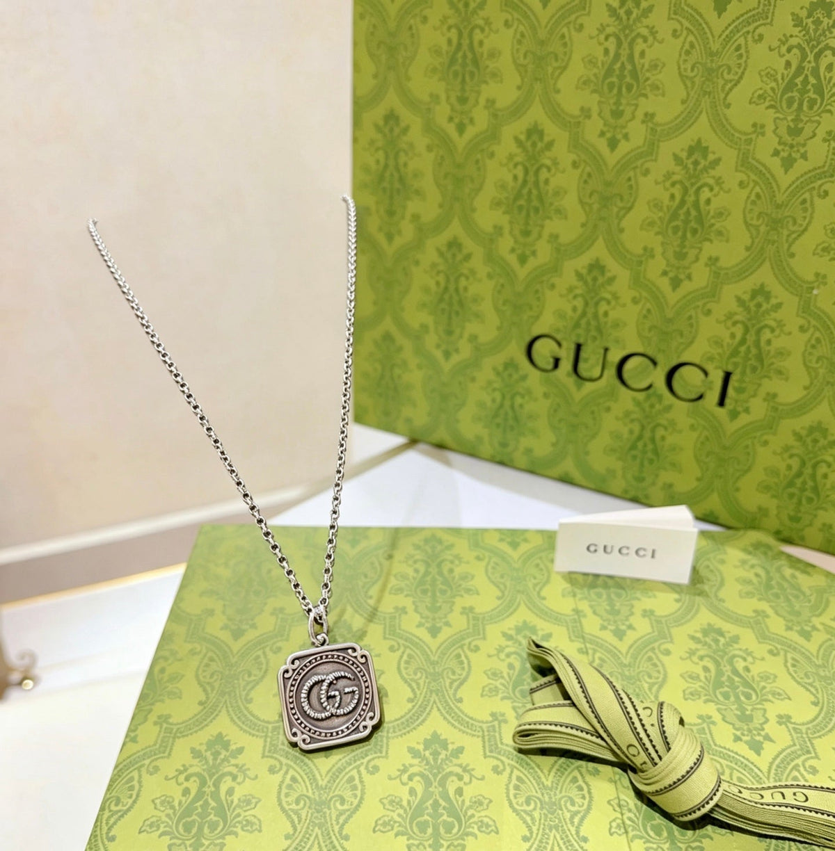 Gucci Anger Forest Chain Distressed Vintage Silver-Tone Necklace – Style 48 - image 7