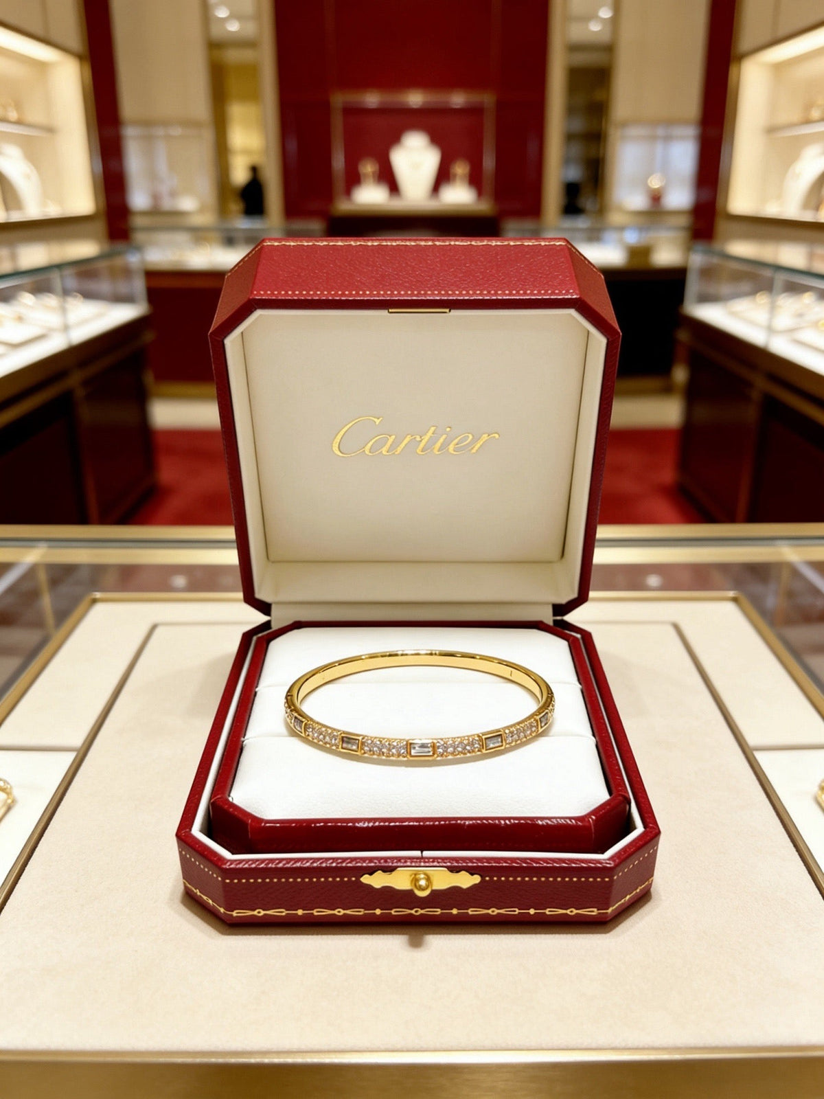 Cartier Style 218 gold-tone signature motif bracelet view 7